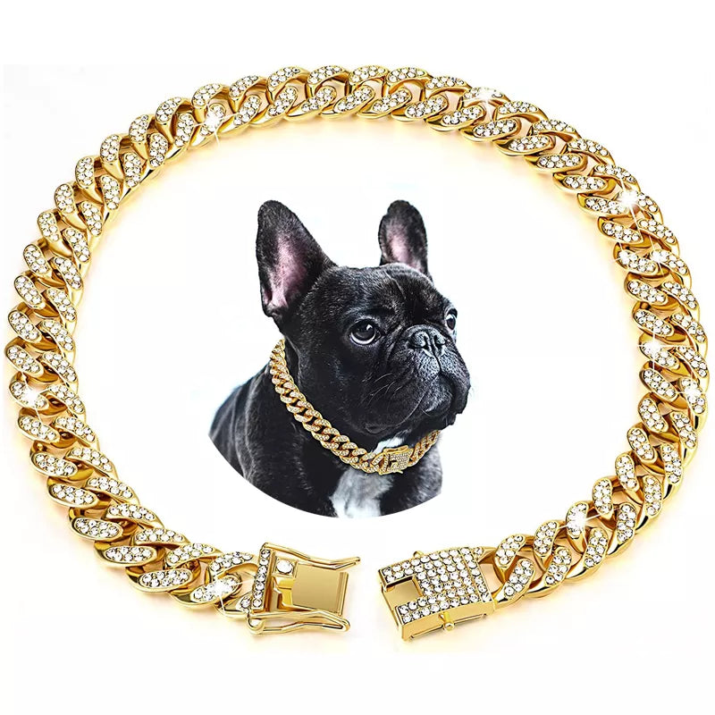 Gold Cuban Chain Link Luxury Choker For Dogs