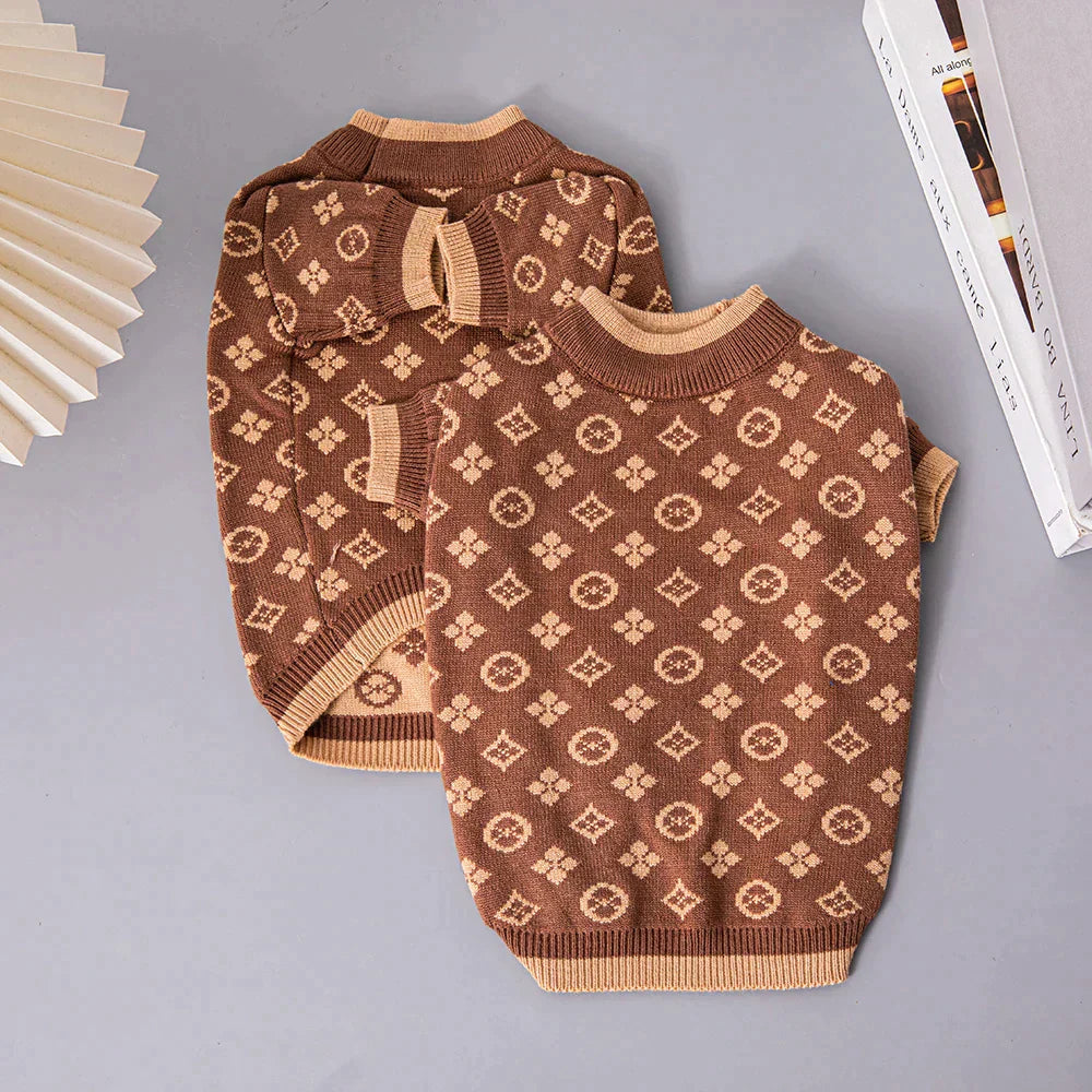 Chewy Vuitton Designer Dog Puppy Sweater -  Dog Clothes By Clothes For My Dog