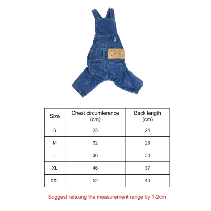 Soft Denim Jean Overalls for Dogs -  Dog Clothes By Clothes For My Dog