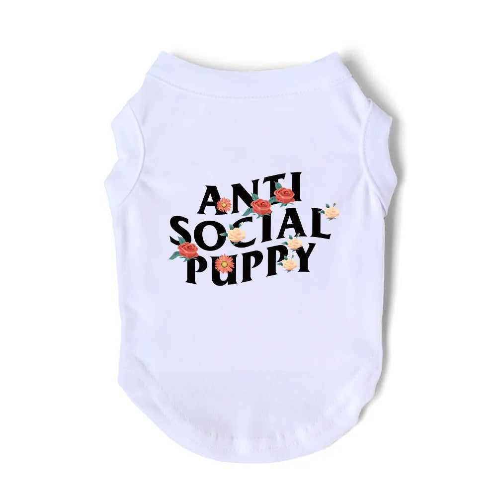 Anti Social Puppy Dog Shirt -  Dog Clothes By Clothes For My Dog