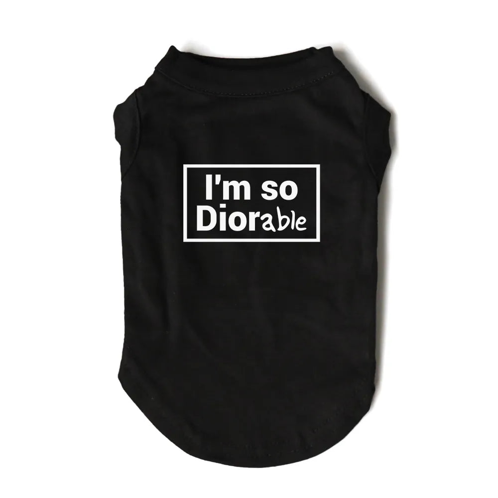 I'm So Diorable Dog Shirt -  Dog Clothes By Clothes For My Dog