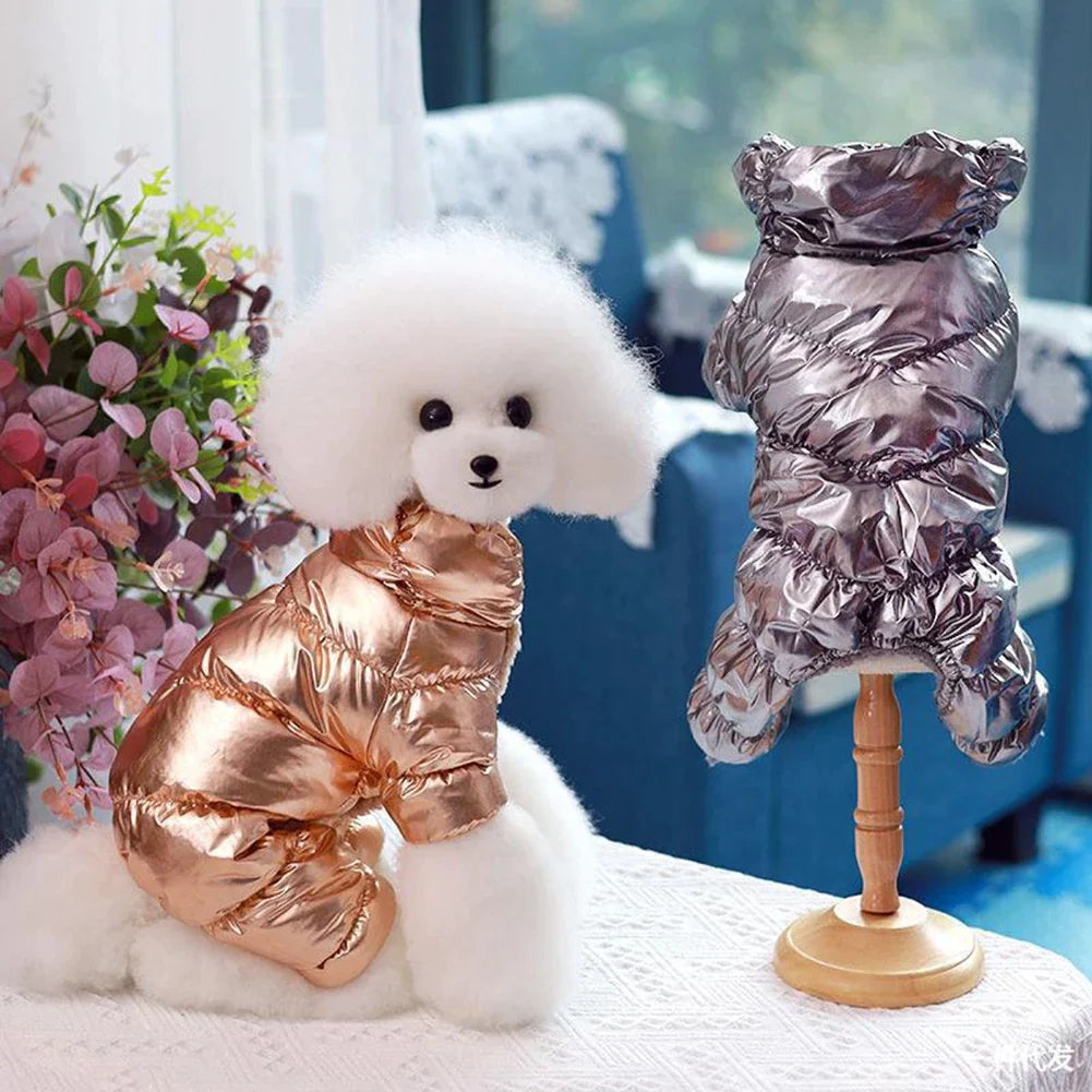 Flashy Metallic Puffer Jacket Suit For Dogs -  Dog Clothes By Clothes For My Dog
